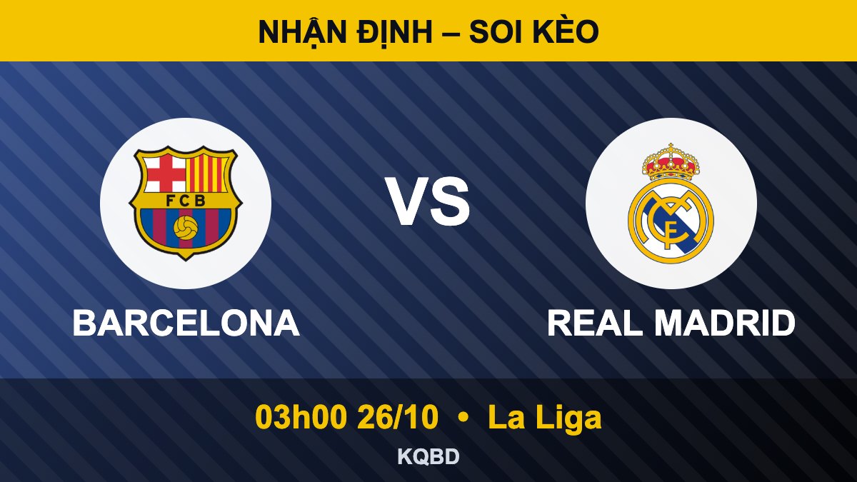 Nhận định Barca vs Real Madrid, 03h00 ngày 26/10 – La Liga