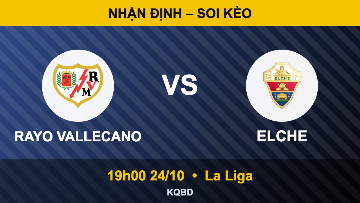 Soi kèo Rayo Vallecano vs Elche, 19h00 ngày 24/10 – La Liga